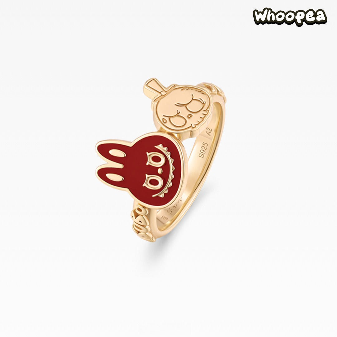 POPOP LOVE CHAPTER Series LABUBU Gemstone Stud Ring