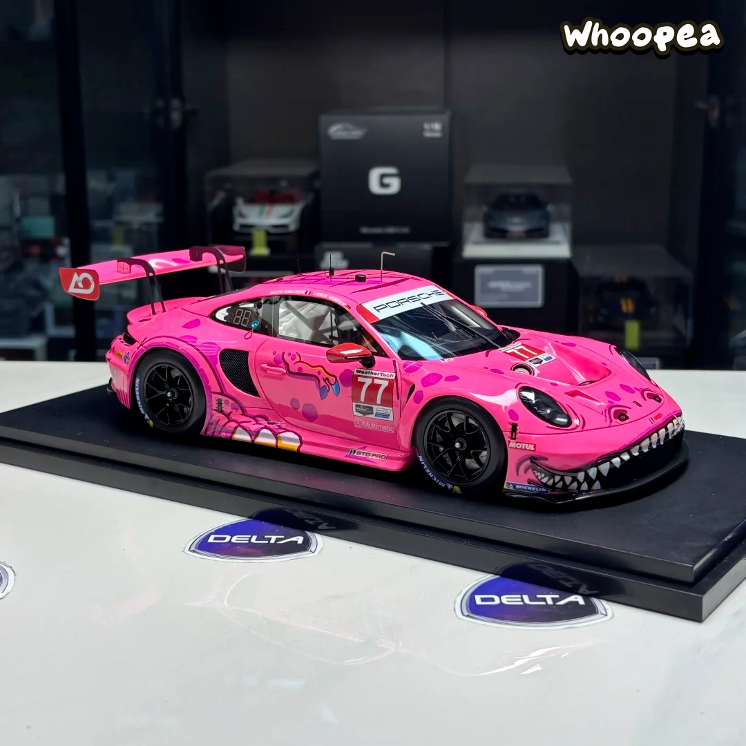 MINI GT 1:64 #1052 Porsche 911 GT3 R #77 Roxy Pink Pig/Dinosaur Diecast Model Car