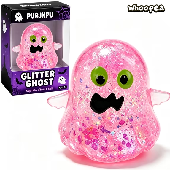 Halloween Glitter Ghost Slow Rising TPR Squishy - Sensory Fidget Toy