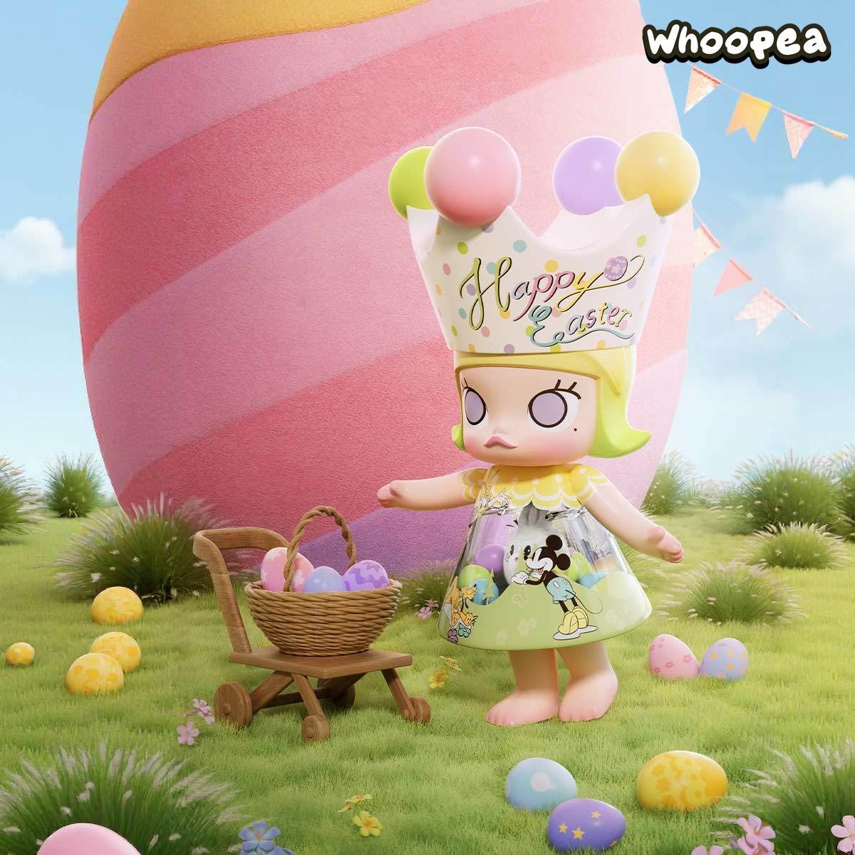 POP MART MEGA ROYAL MOLLY 400%And 1000% Mickey and Friends Happy Easter Series Figure
