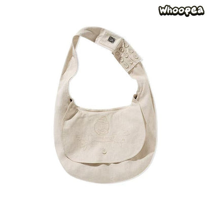 POP MART Hirono Living Wild Freedom Island Cotton Linen Wanderer Bag