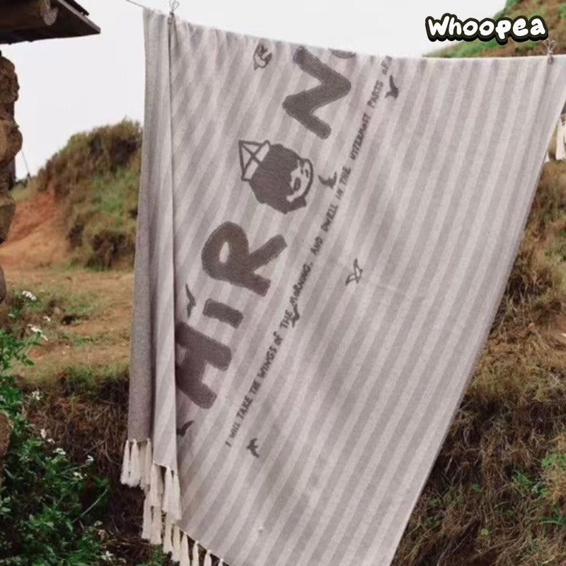 POP MART × Hirono Living Wild Series Poem of the Clouds Striped Blanket