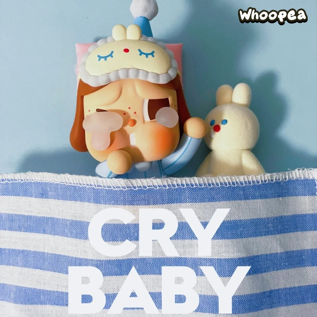 POP MART CRYBABY Sleepy Baby Series - Blue Pajamas Figure Hanging Card