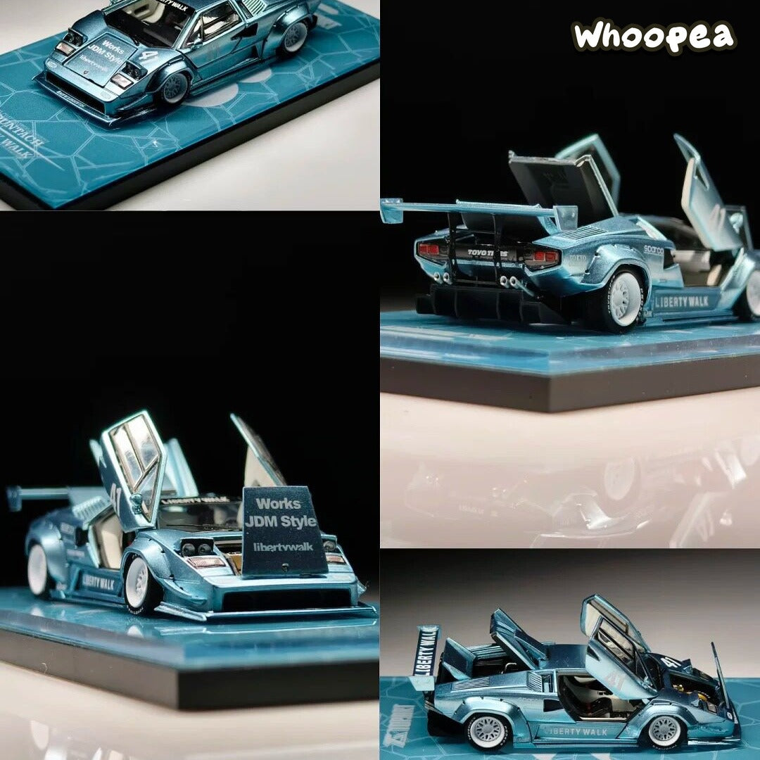 TopArt 1:64 LBWK Lamborghini Countach Widebody (TMCS 2026 Malaysia Event Exclusive - Ice Blue)