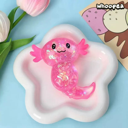 Glitter Crystal Axolotl Slow Rebound TPR Squishy - Sensory Fidget Toy