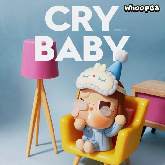POP MART CRYBABY Sleepy Baby Series - Blue Pajamas Figure Hanging Card