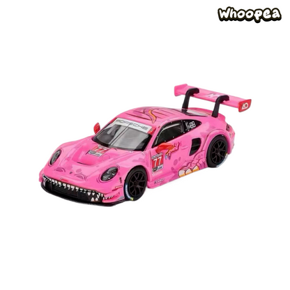 MINI GT 1:64 #1052 Porsche 911 GT3 R #77 Roxy Pink Pig/Dinosaur Diecast Model Car