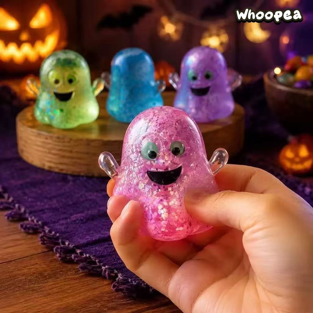 Halloween Glitter Ghost Slow Rising TPR Squishy - Sensory Fidget Toy