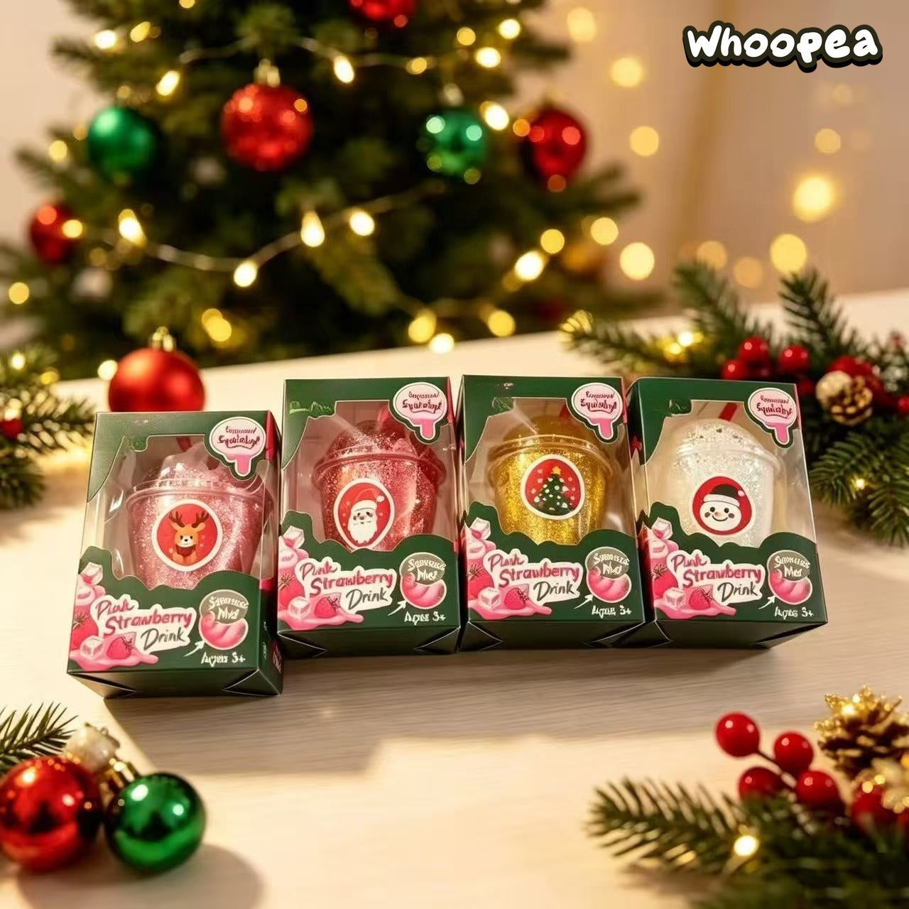 Christmas Glitter Cup Maltose Slow Rebound Texture Squishy - Sensory Fidget Toy