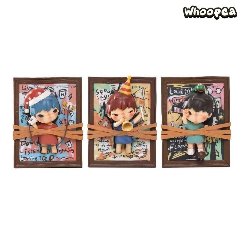 POP MART Hirono Listening; Saying; Seeing Figure Set, PTS 2023 Exclusive