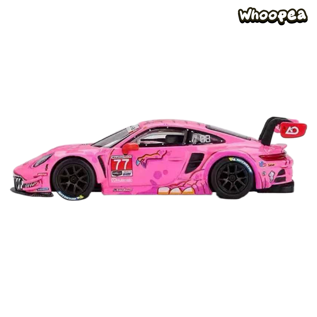 MINI GT 1:64 #1052 Porsche 911 GT3 R #77 Roxy Pink Pig/Dinosaur Diecast Model Car
