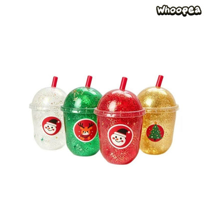 Christmas Glitter Cup Maltose Slow Rebound Texture Squishy - Sensory Fidget Toy
