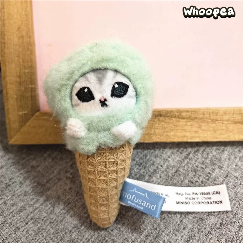 Mofusand Ice Cream Series Plush Fridge Magnet Blind Box