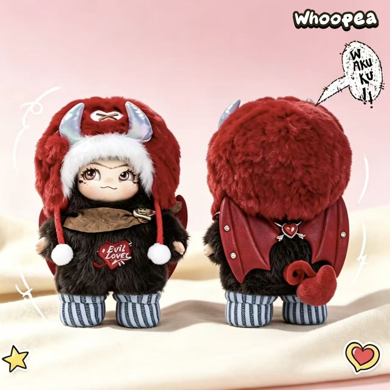WAKUKU Heart Devil Series Plush Pendant Hanging Card