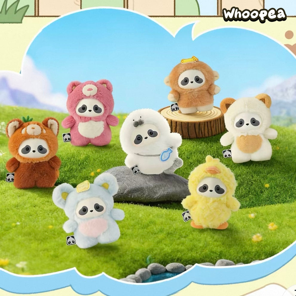 Panda Roll The Zoo In Hands Series Plush Pendant Blind Box